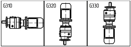 Монтажные позиции мотор-редуктора 3МПз–50. Фланцевое исполнение