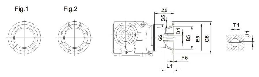Габаритные и присоединительные размеры IEC мотор-редукторов К37 - K97