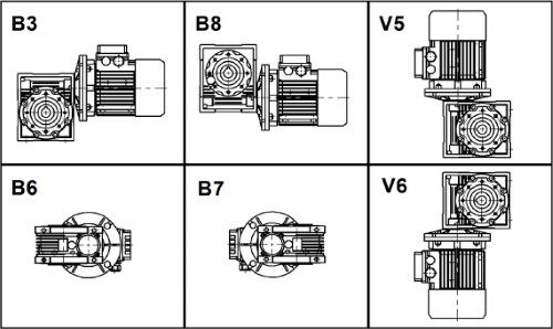Схемы монтажа мотор редуктора NMRV 030