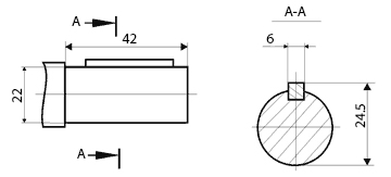 Размеры входного цилиндрического вала 1Ц2У-160
