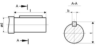 Размеры цилиндрического вала редуктора 1Ц3У