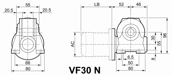 Мотор-редуктор VF 30, исполнение N