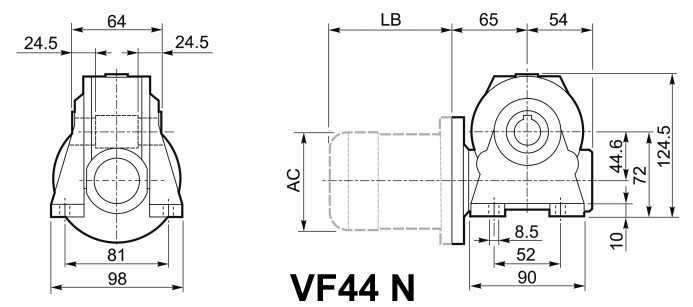 Мотор-редуктор VF 44, исполнение N