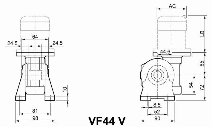Мотор-редуктор VF 44, исполнение V