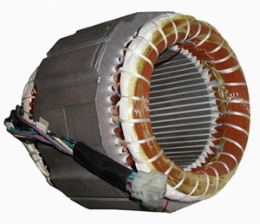 Статор 4-полюсного двигателя с распределенной обмоткой