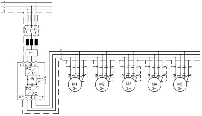 Схема подключения нескольких двигателей к ПЧ
