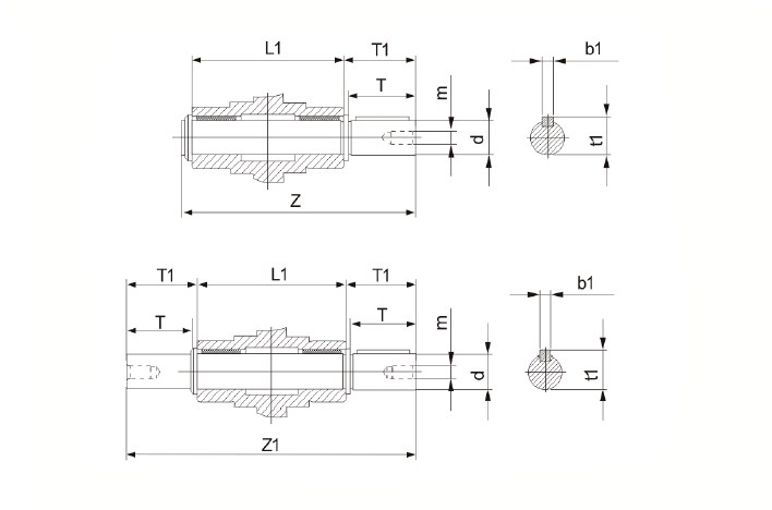 Габаритные и присоединительные размеры NMRV
