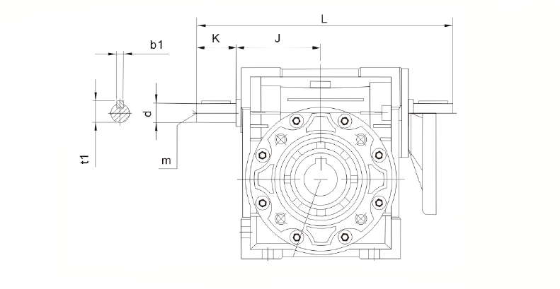Габаритные и присоединительные размеры NMRV