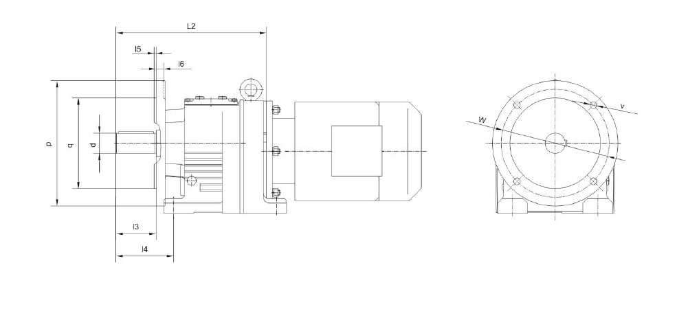 Габаритные и присоединительные размеры редукторов RD