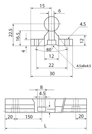 Размеры цилиндрического рельса SBR 12