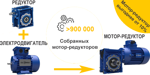 Собранный мотор-редуктор выгоднее от 10%